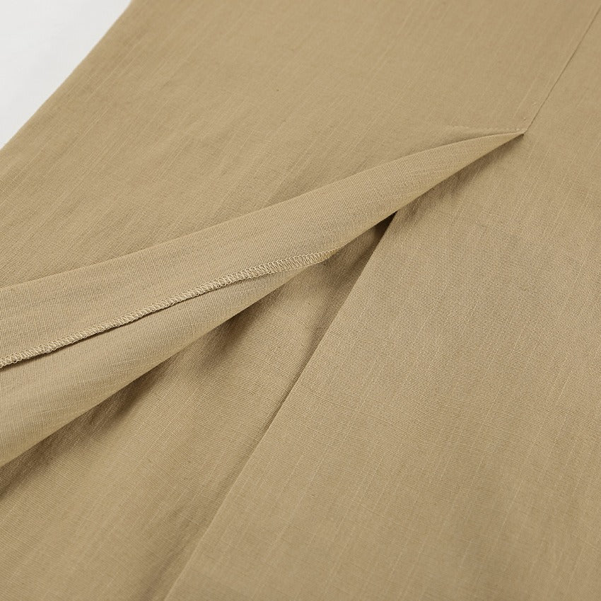 JULIETA | Lange Linnen Dames Rok – Hoog Getailleerd – Split Voor – Minimalistisch & Chic