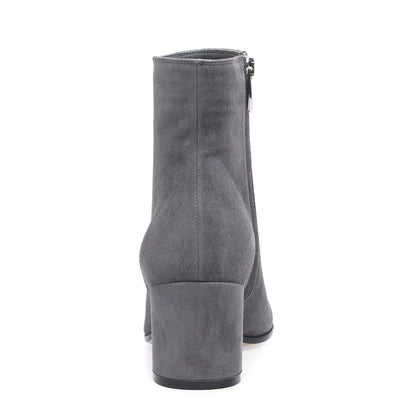 INARIA | Tijdloze Enkellaarzen Met Suede Look en Rits - Chic, Elegant & Comfortabel