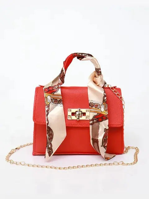 Handtas Voor Dames | Luxe Leren Schoudertas Met Sjaal Handgreep En Gouden Sluiting