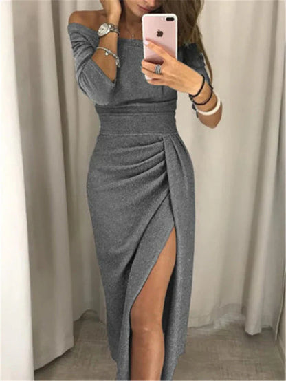 ZORINA | Glitterjurk Dames – Off-Shoulder & Glitters in Één