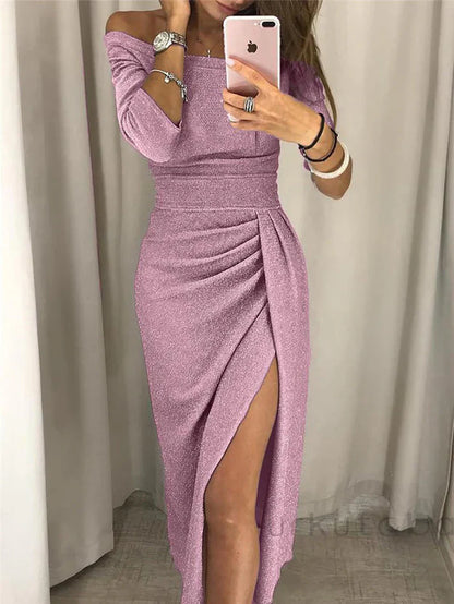 ZORINA | Glitterjurk Dames – Off-Shoulder & Glitters in Één