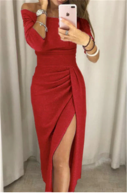 ZORINA | Glitterjurk Dames – Off-Shoulder & Glitters in Één