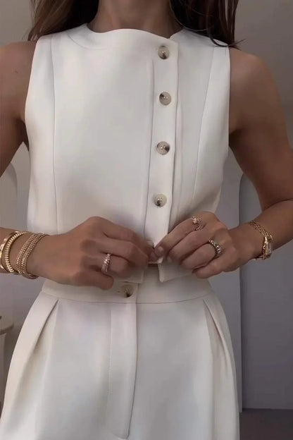 NALANI | Tweedelige Tailleur Dames Set Met Knopen – Chic, Minimalistisch & Perfect Voor Brunch Of City Looks