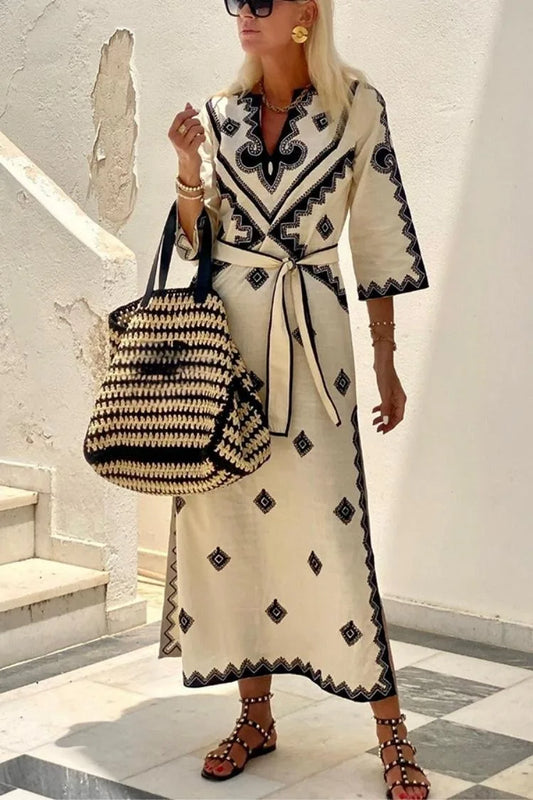 BO | Linnen Kimono Jurk Dames - Zomers & Vintage