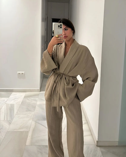 NALANI | Linnen Kimono Set - Comfy, Trendy & Chic