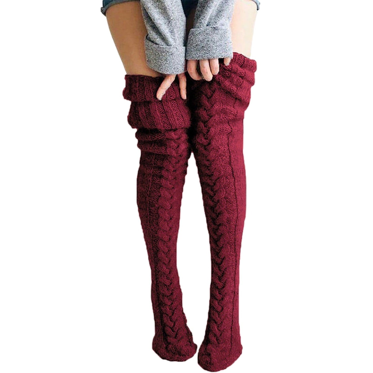 Vrouwen hoge gebreide sokken – beenwarmers tot de knie | Cozy warmte & stijlvolle layering