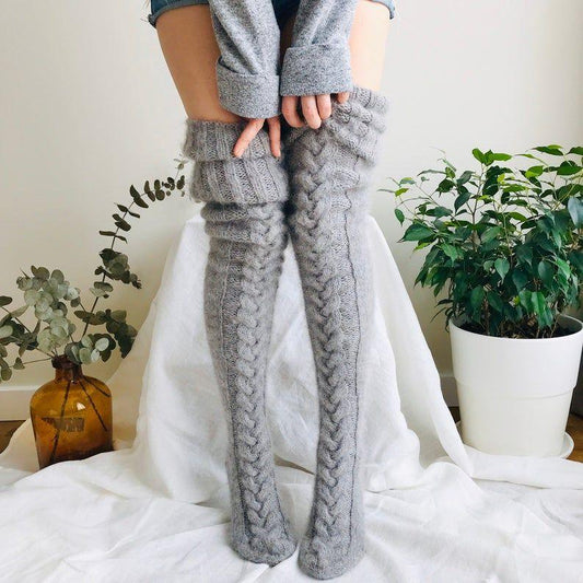 Vrouwen hoge gebreide sokken – beenwarmers tot de knie | Cozy warmte & stijlvolle layering