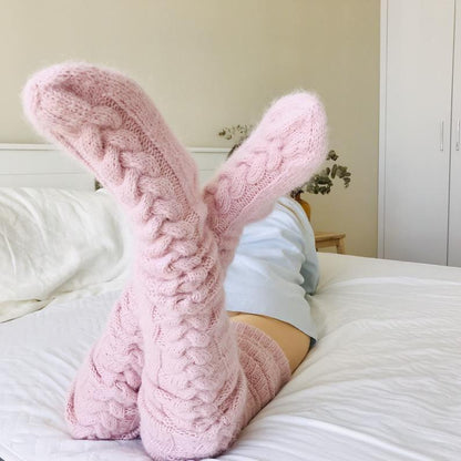 Vrouwen hoge gebreide sokken – beenwarmers tot de knie | Cozy warmte & stijlvolle layering