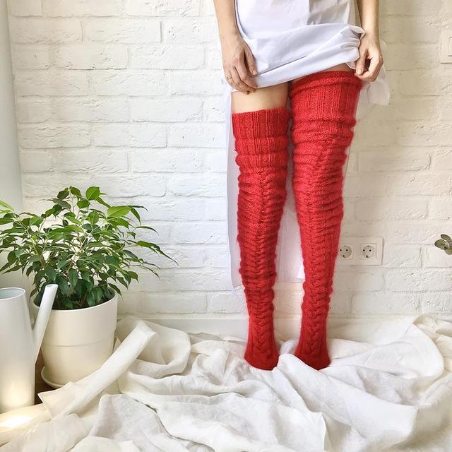 Vrouwen hoge gebreide sokken – beenwarmers tot de knie | Cozy warmte & stijlvolle layering