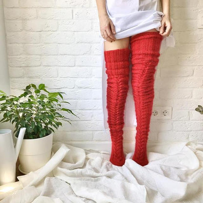 Vrouwen hoge gebreide sokken – beenwarmers tot de knie | Cozy warmte & stijlvolle layering