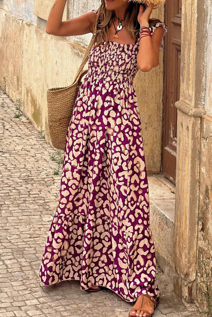 LYSANNE | Lange Zomerjurk met Luipaardprint - Luchtig & Chic