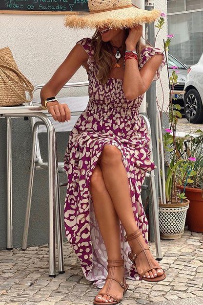 LYSANNE | Lange Zomerjurk met Luipaardprint - Luchtig & Chic