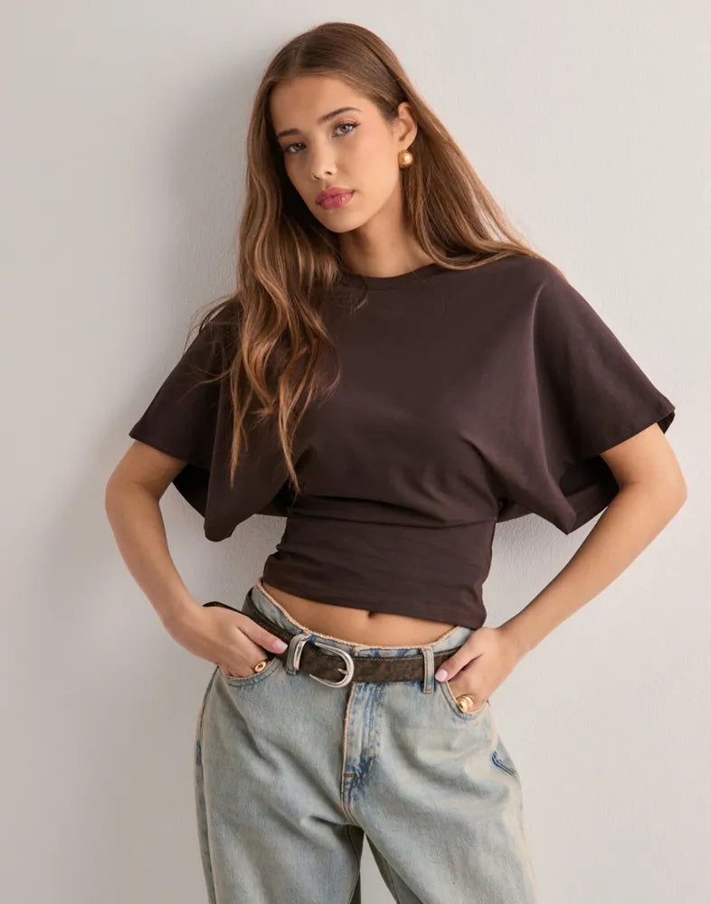 Wide Sleeve Icon Top | Trendy Oversized Look Met Luxe Pasvorm