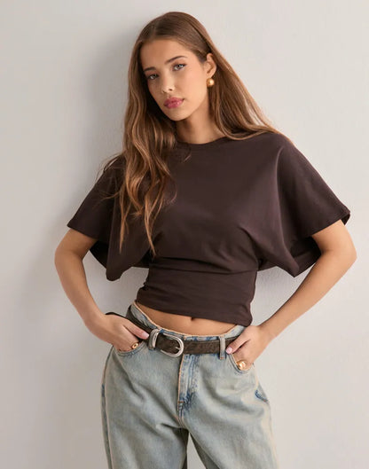 Wide Sleeve Icon Top | Trendy Oversized Look Met Luxe Pasvorm