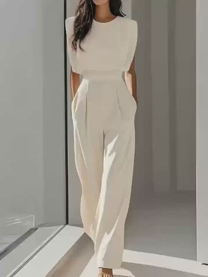 MIRA | Elegante Dames Jumpsuit met Gedefinieerde Taille en Rechte pijpen