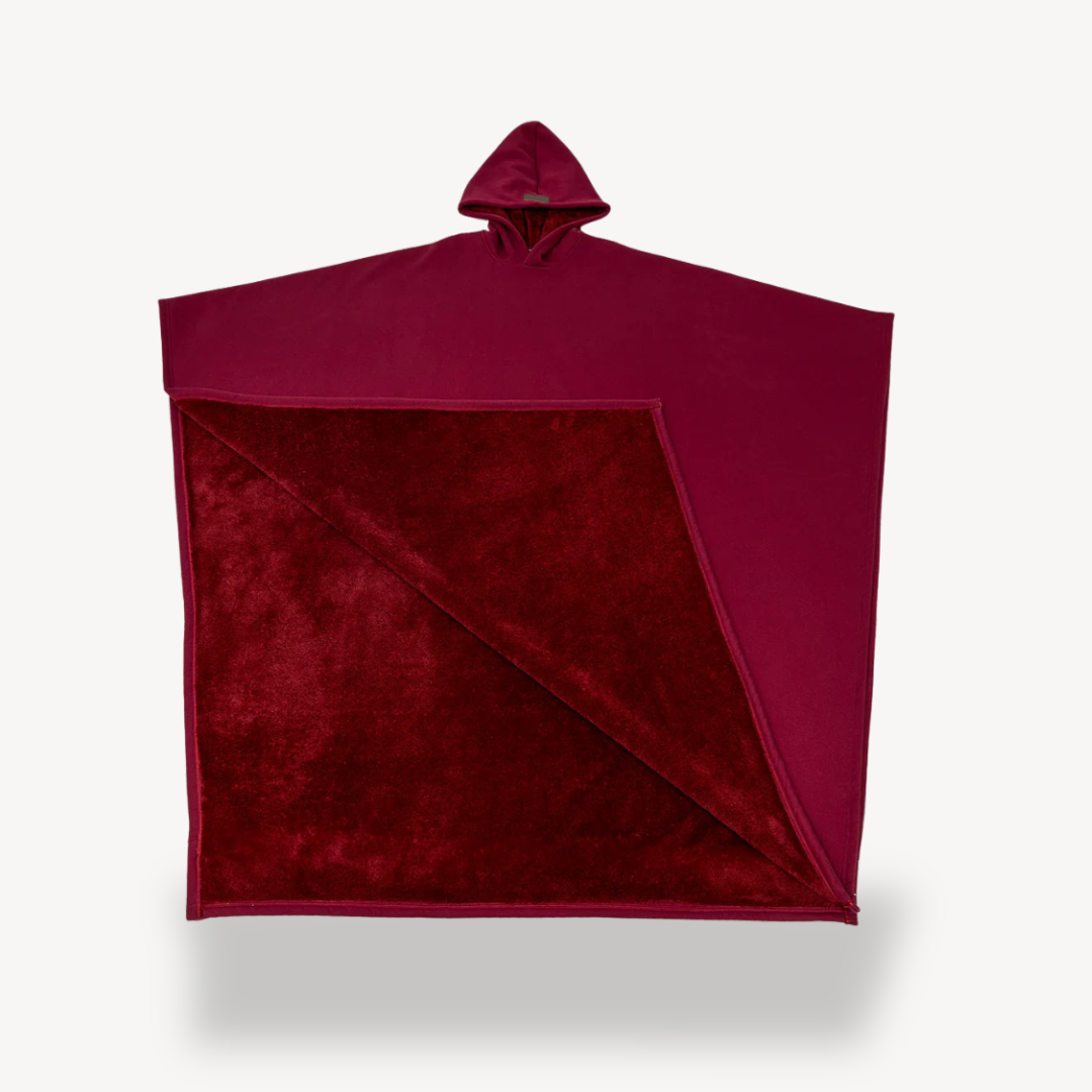 Gevoerde warme hooded poncho | ultiem comfort voor thuis in herfst en winter