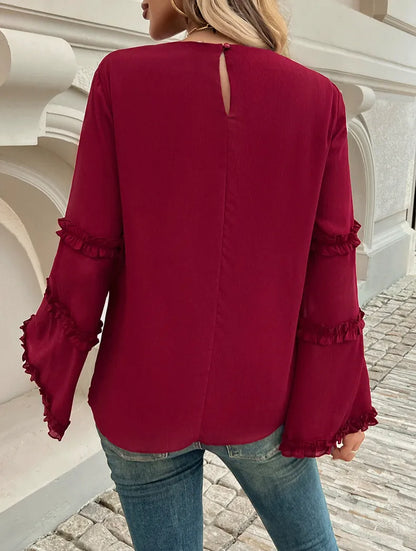 MARTINA | Elegante Top Met Ruches Mouwen Voor Dames - Stijlvol & Charmant
