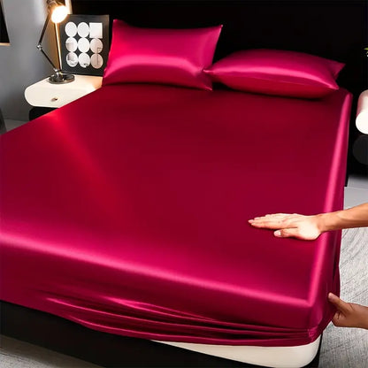 CASSIA | Luxe Satijnen Hoeslaken – Zijdezacht, Verkoelend & Comfortabel Voor Elk Seizoen