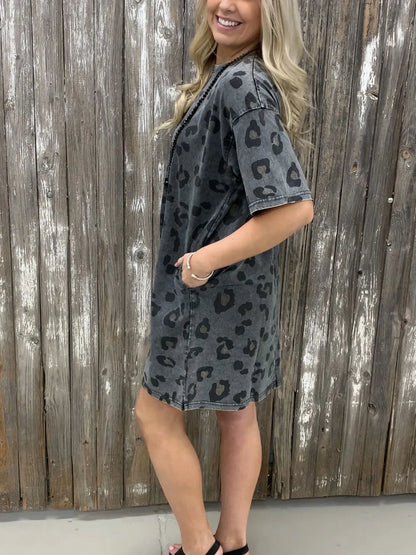 ELOWEN | Dames Gewassen Luipaard Print Shirt Lang - Comfortabel & Gedurft