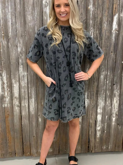 ELOWEN | Dames Gewassen Luipaard Print Shirt Lang - Comfortabel & Gedurft
