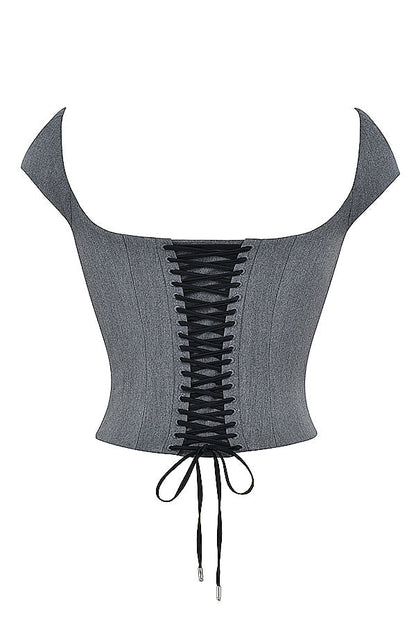 ROSALIE | Grijze Rok + Top Set Voor Dames - Elegant, Chic & Uniek