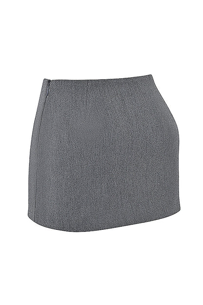 ROSALIE | Grijze Rok + Top Set Voor Dames - Elegant, Chic & Uniek