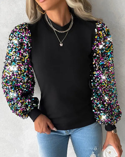 Dames Trui Met Kleurrijke Glitter Ballonmouwen | Chic, Comfortabel En Perfect Voor Elke Gelegenheid