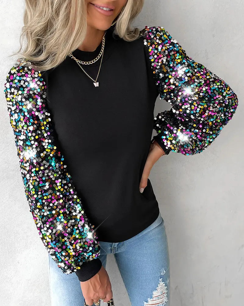 Dames Trui Met Kleurrijke Glitter Ballonmouwen | Chic, Comfortabel En Perfect Voor Elke Gelegenheid