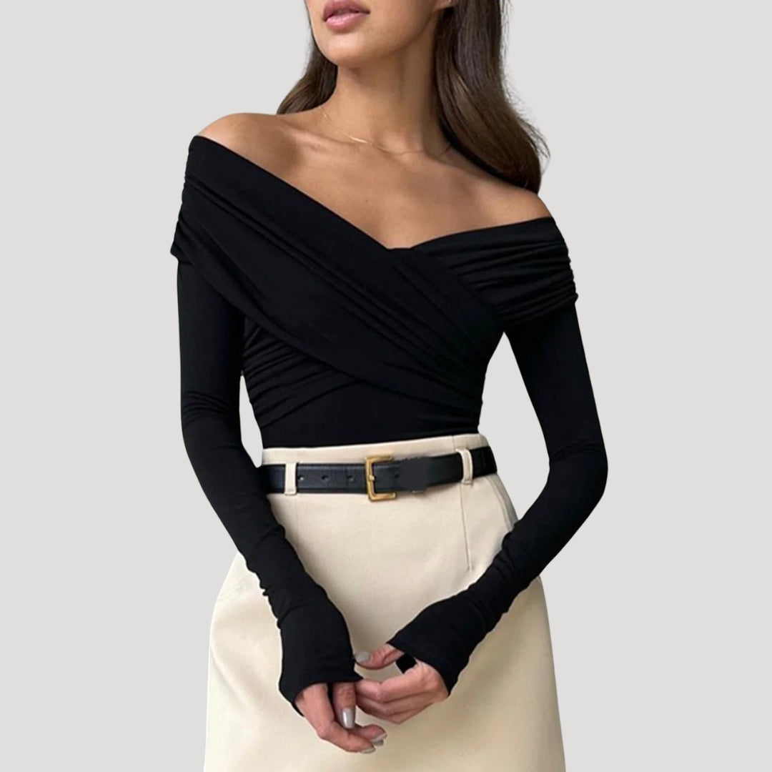Off-Shoulder Top | Elegante Wikkelstijl & Slank Silhouet
