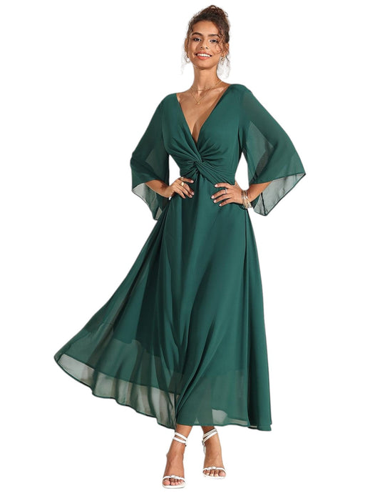 CELINE | Elegante Cocktail Maxi Jurk Voor Dames Met Tijdloze Pasvorm & Uniek Borst Design