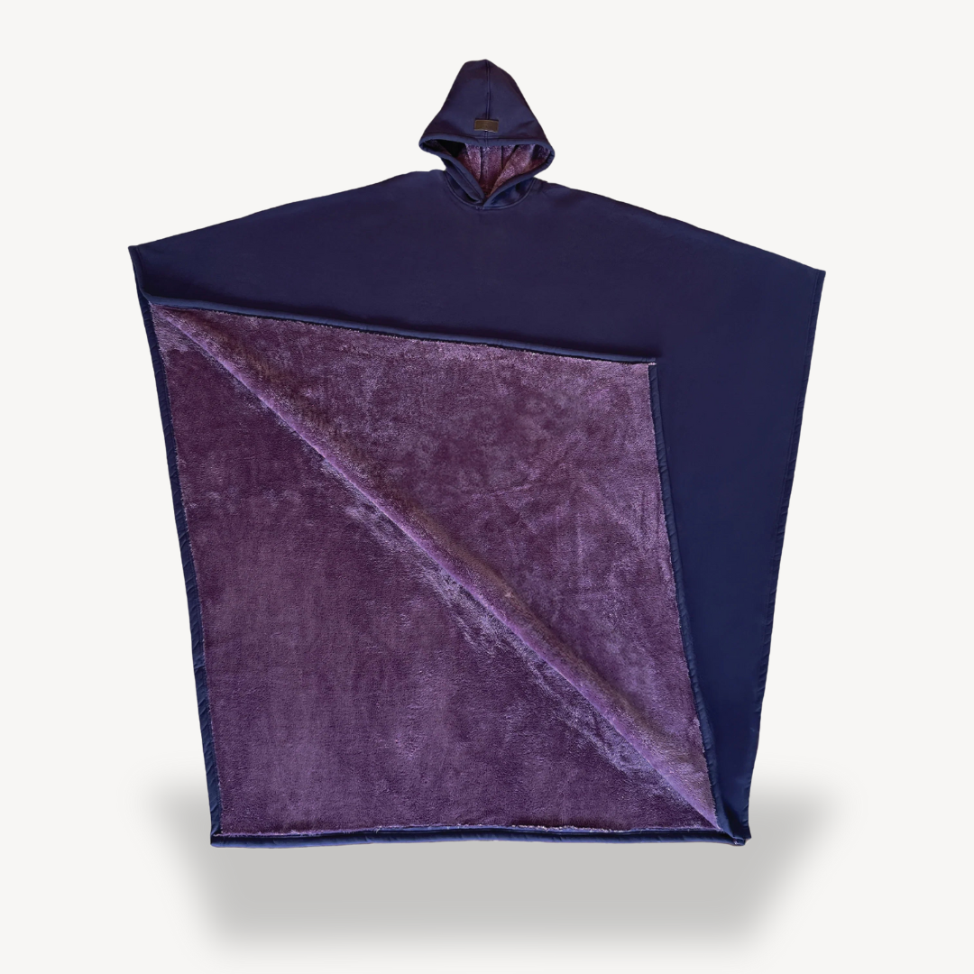 Gevoerde warme hooded poncho | ultiem comfort voor thuis in herfst en winter