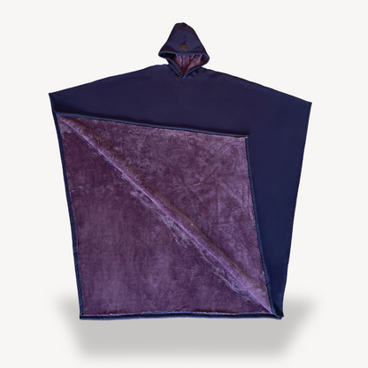 Gevoerde warme hooded poncho | ultiem comfort voor thuis in herfst en winter