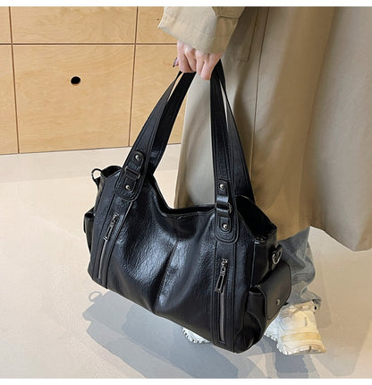 VIVIAN | Stoere Leren Dames Tas Met Uniek Design & Ritsen – Strak, Modieus & Handig