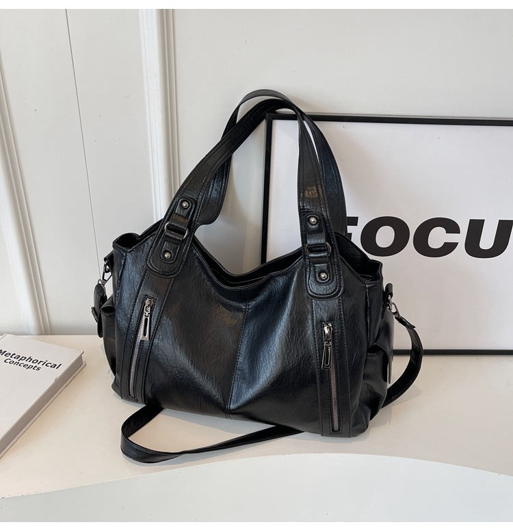 VIVIAN | Stoere Leren Dames Tas Met Uniek Design & Ritsen – Strak, Modieus & Handig