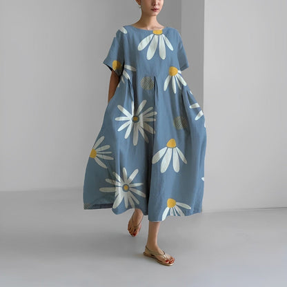 SERINA | Bedrukte Damesjurk Met Bloemenprint – Tijdloos, Vrouwelijk & Comfortabel Voor Elke Zomerdag